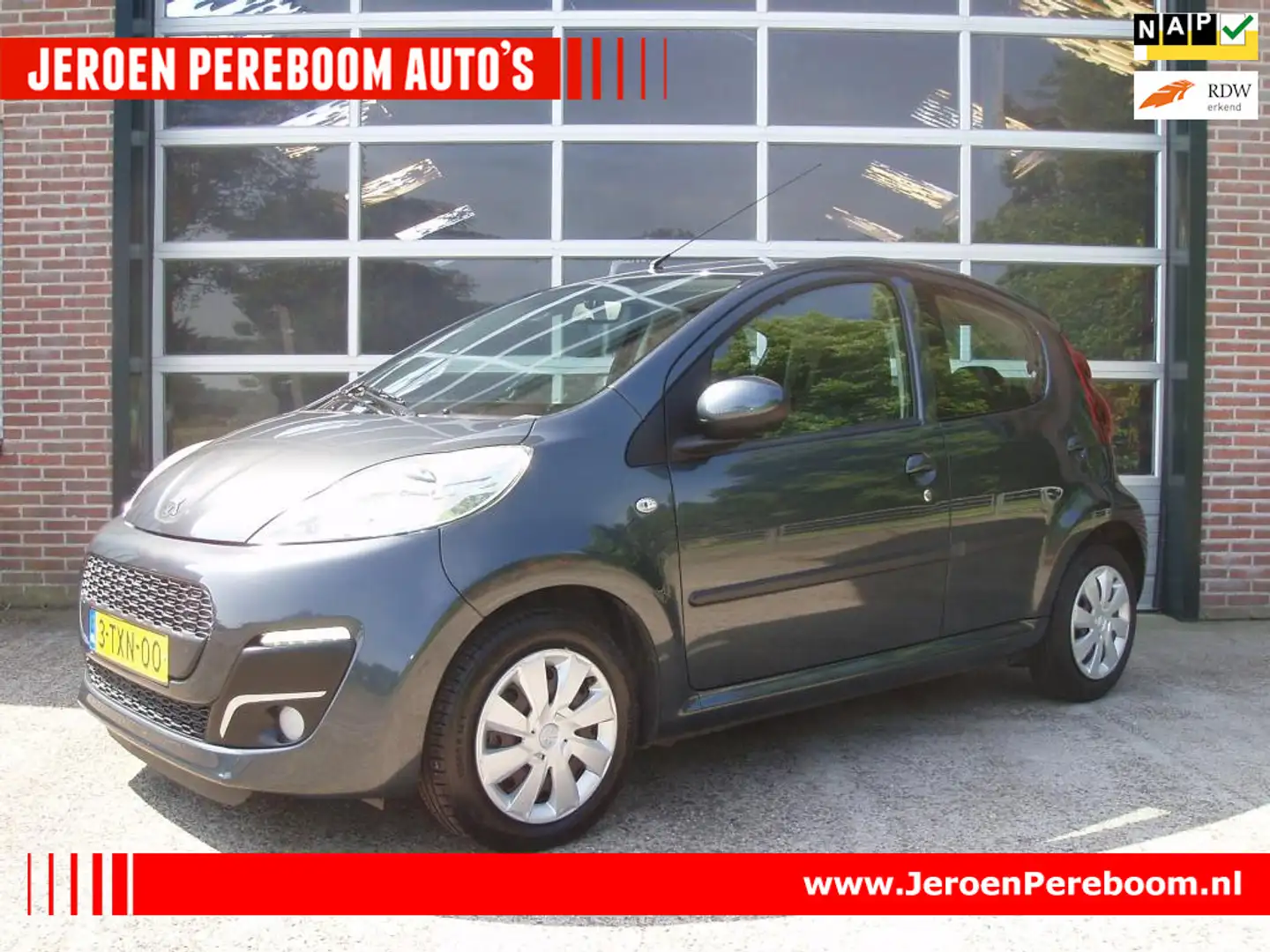 Peugeot 107 1.0 Active 5Deurs, 27.000km!!! Nette-Auto!!! Airco Gris - 1