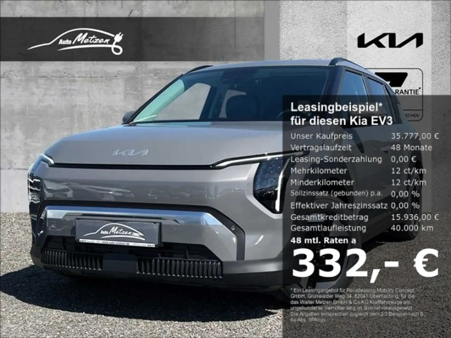 Kia EV3 58,3-kWh Earth AHK WinterConnect Upgrade Business Grau - 1
