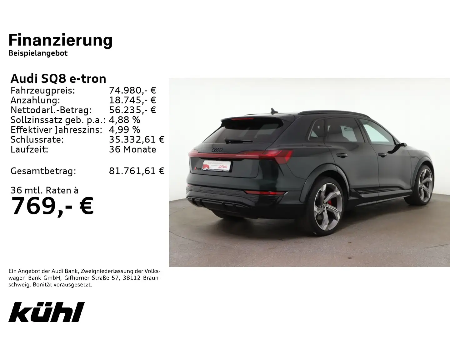 Audi SQ8 e-tron Q LED/Luft/ACC/HuD/360°/Navi/AHK Grün - 2