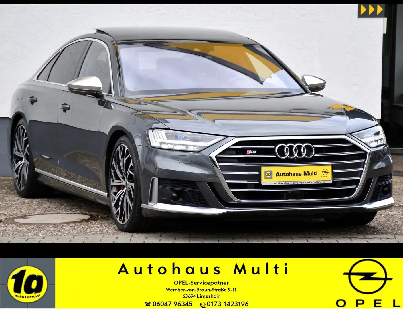 Audi S8 4.0TFSI qu Pano Stndhzg Massage ACC B&O Nacht Gris - 1