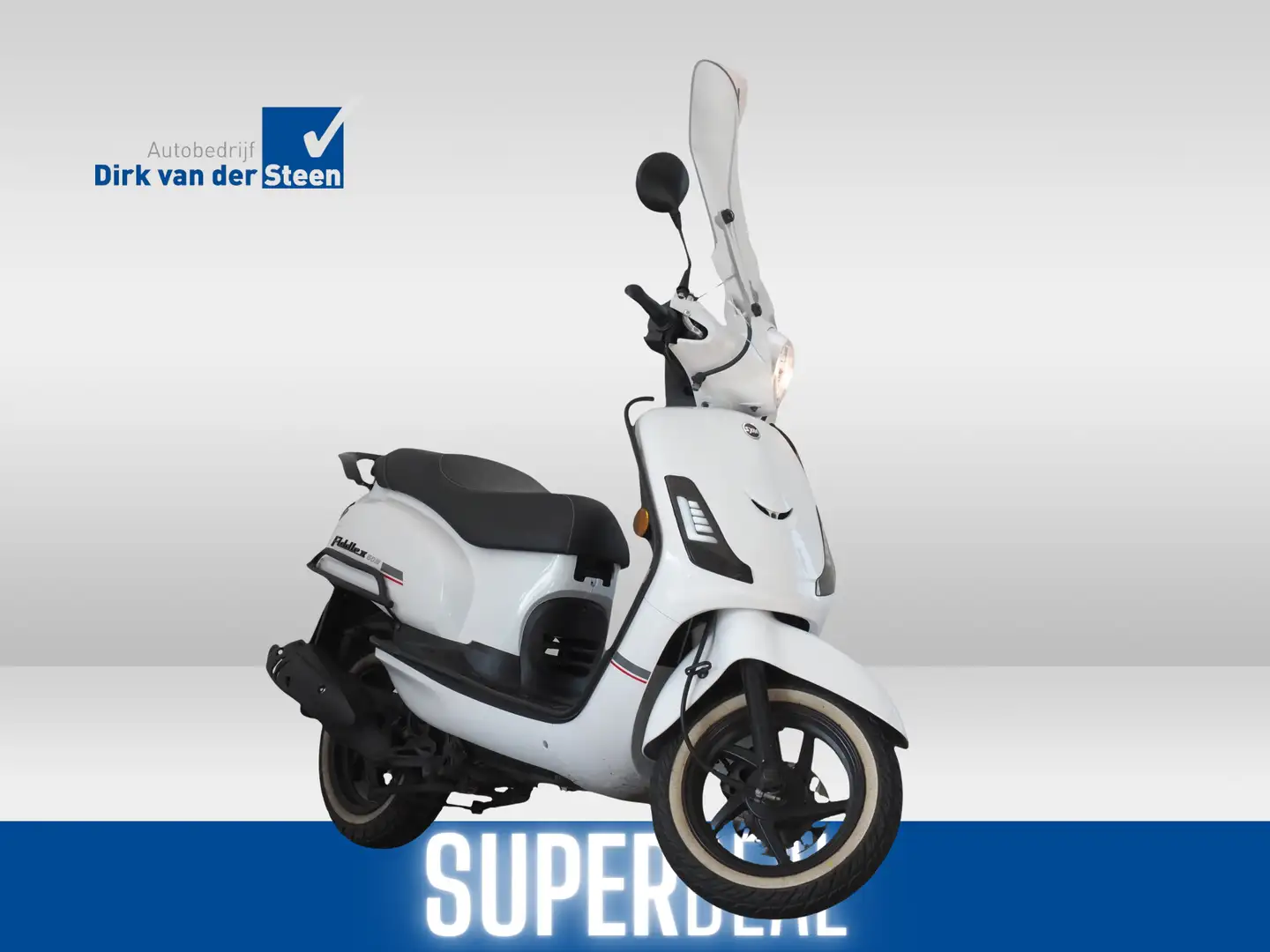 SYM Bromscooter Fiddle II Valbeugel | LED lichten | Wi Wit - 1