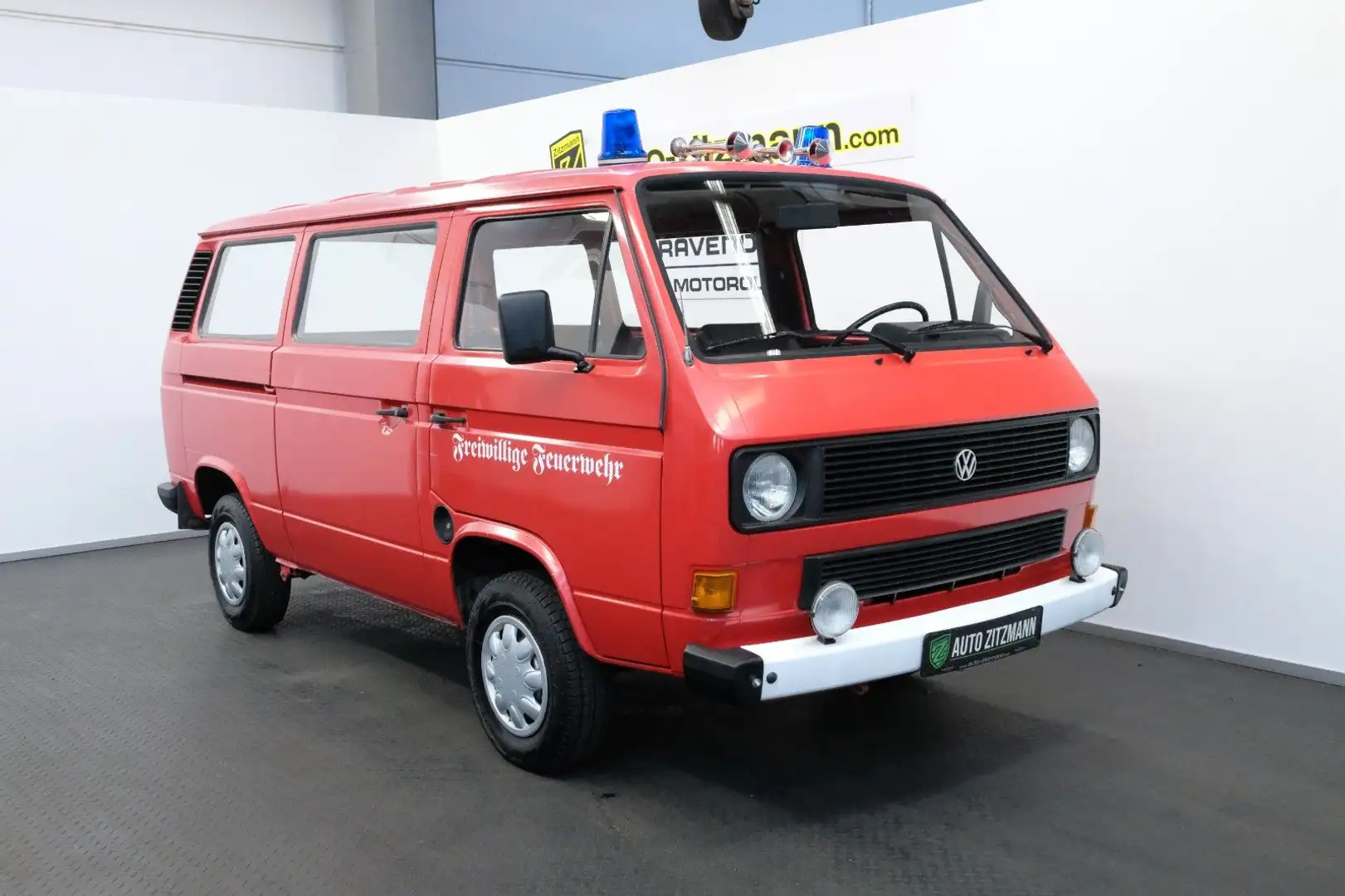 Volkswagen T3 8-Sitzer verglast ex-FEUERWEHR ZIVILE ZULASS. Roşu - 1