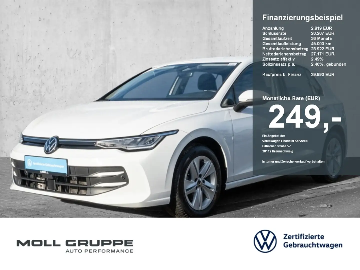 Volkswagen Golf 2.0 TDI DSG Life Weiß - 1