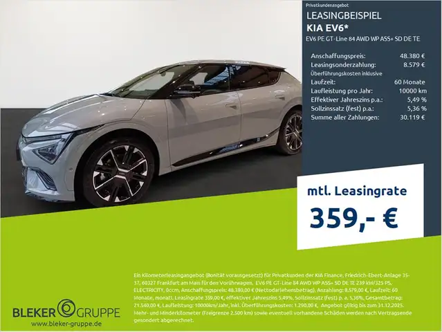 Kia EV6 PE GT-Line 84 AWD WP ASS+ SD DE TE