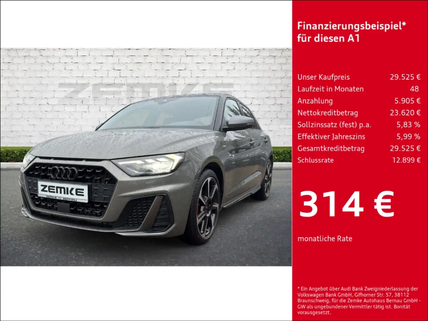 Audi A1 Sportback 40 TFSI S-tronic S line Navi Leder Digit Grau - 1