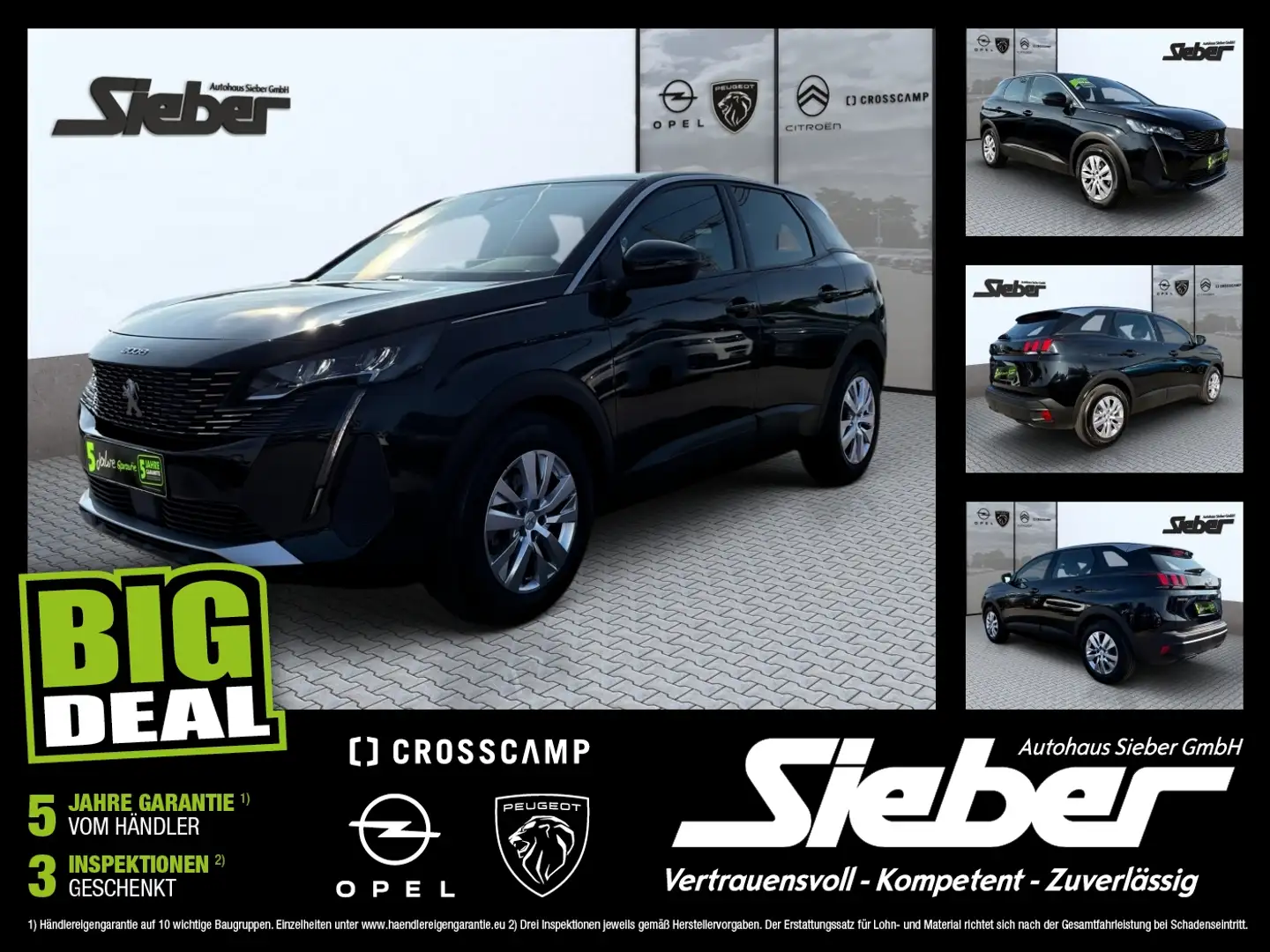 Peugeot 3008 1.5 BlueHDi 130 Active Pack Sitzhzg Kamera Schwarz - 1