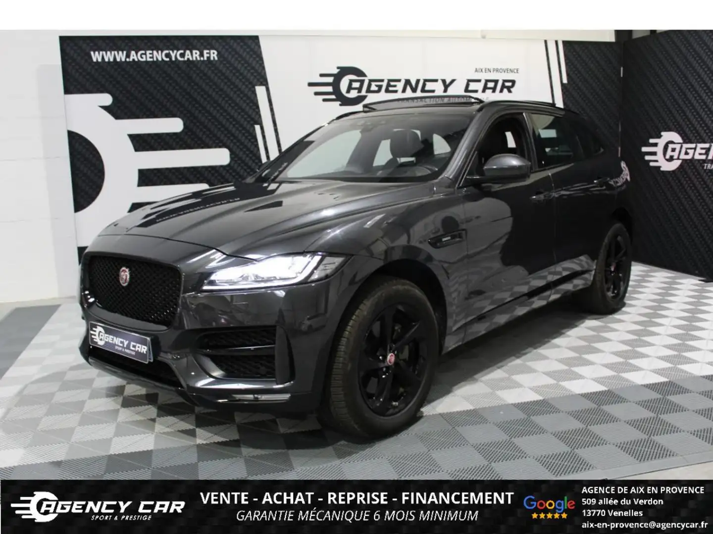Jaguar F-Pace 2.0 - 300 - BVA - Stop/Start - AWD R-Sport - 1er main - Suivi - Toit ouvrant Noir - 1