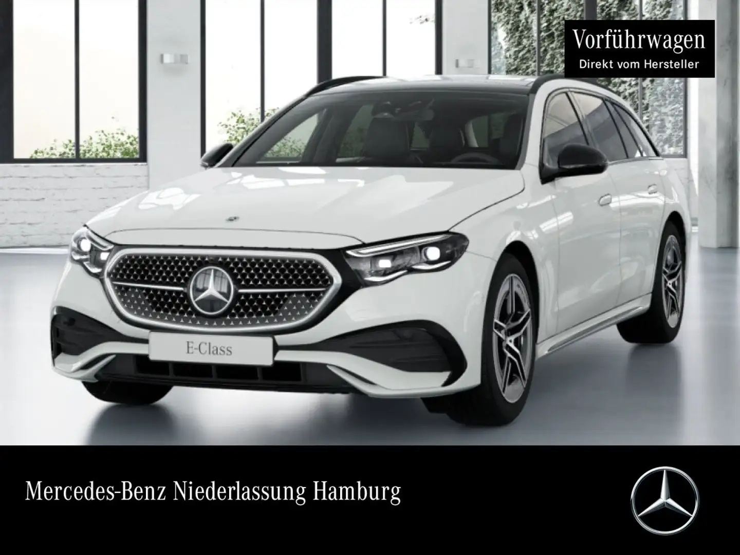 Mercedes-Benz E 220 d T Edition AMG-Line Fahrass 360° Stdhzg AHK Weiß - 1