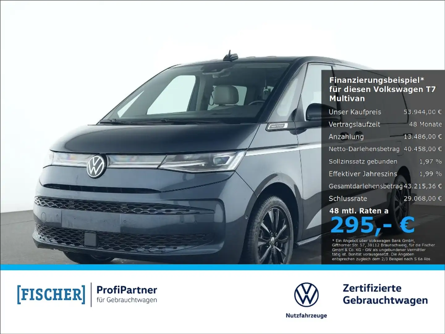 Volkswagen T7 Multivan Style TDI lang LÜ Matrix AHK Navi HUD Easy Open Blau - 1