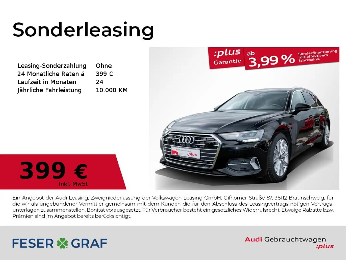 Audi A6 Avant 40TDI qu. sport /LED/Leder/ACC/Kamera Schwarz - 1