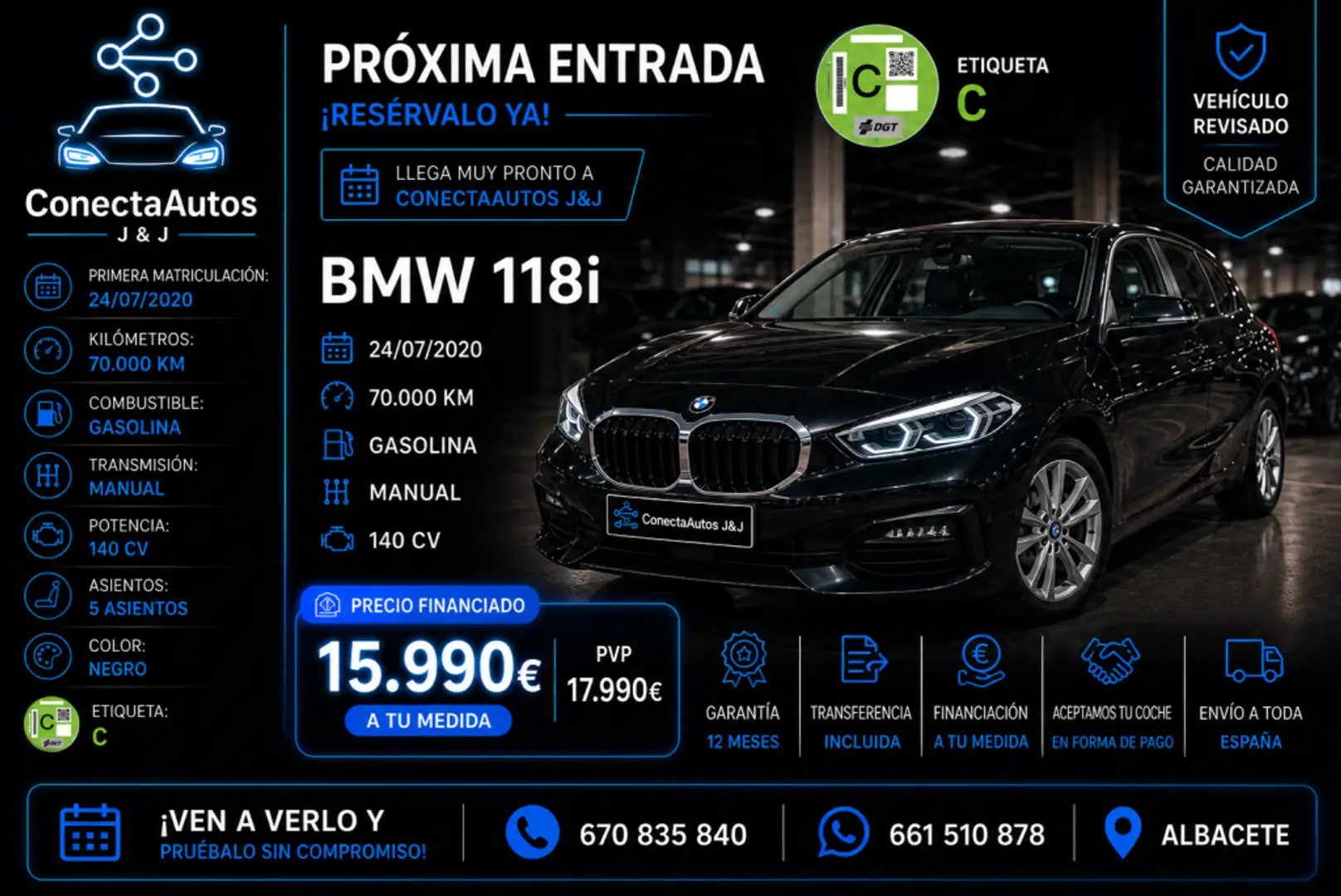 BMW 118 118i Negro - 1