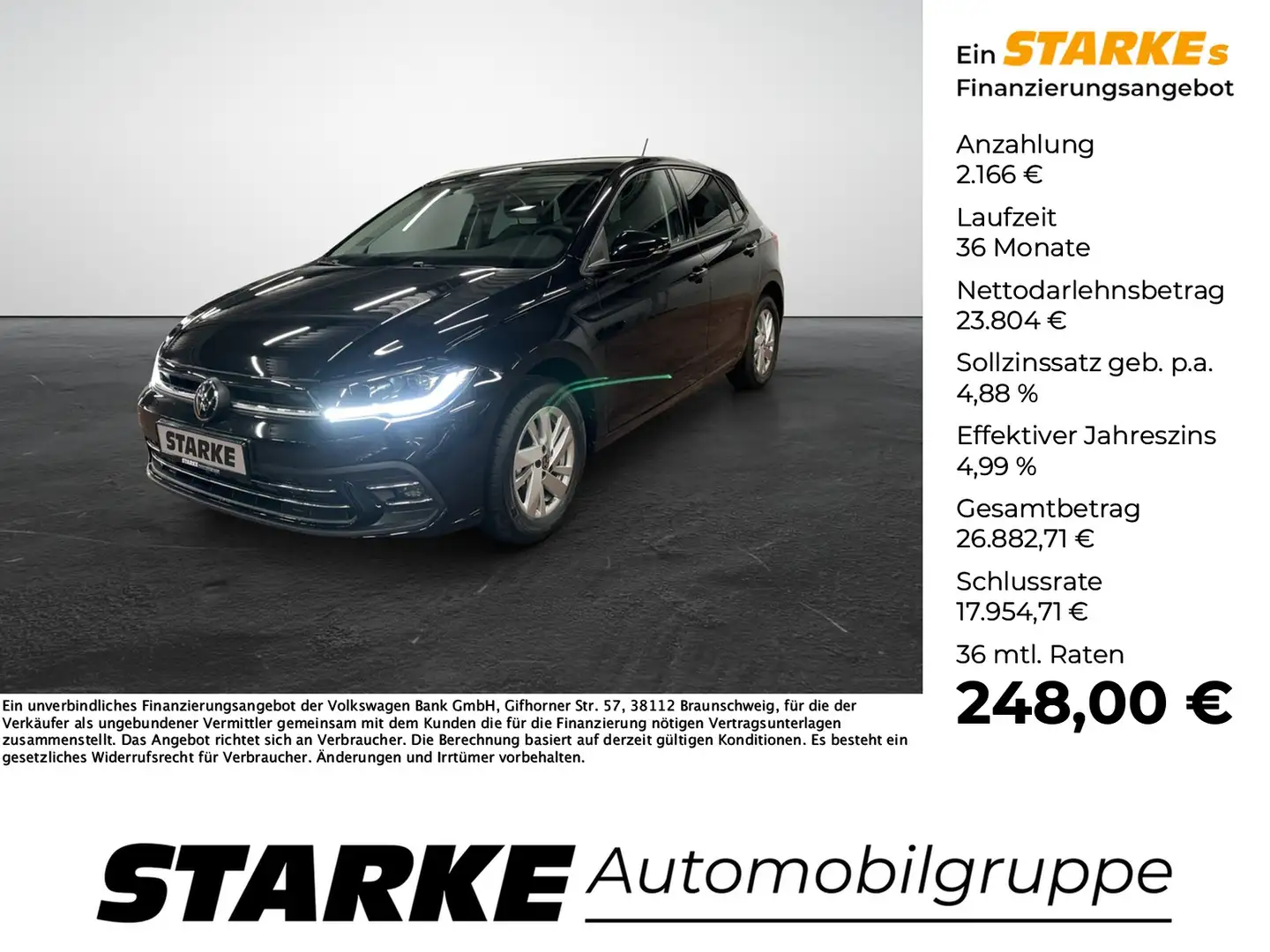 Volkswagen Polo 1.0 TSI DSG Style Schwarz - 1