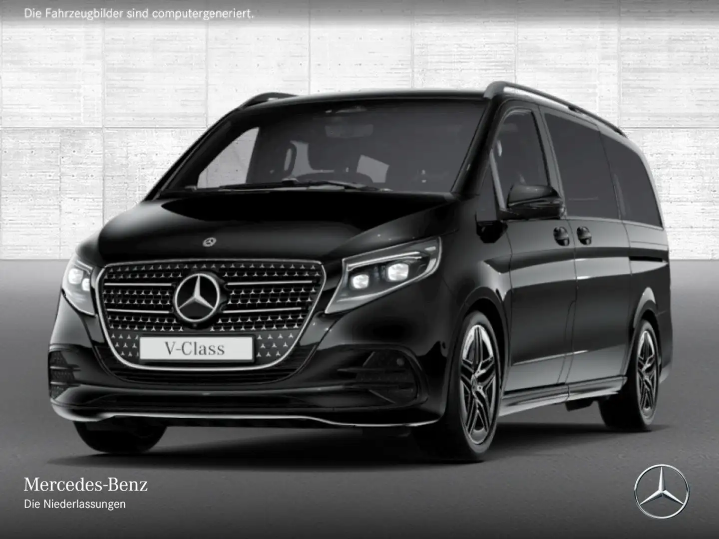 Mercedes-Benz V 300 d 4M Lang EXCLUSIVE+Allrad+AMG+SchiebDa+9G Schwarz - 2