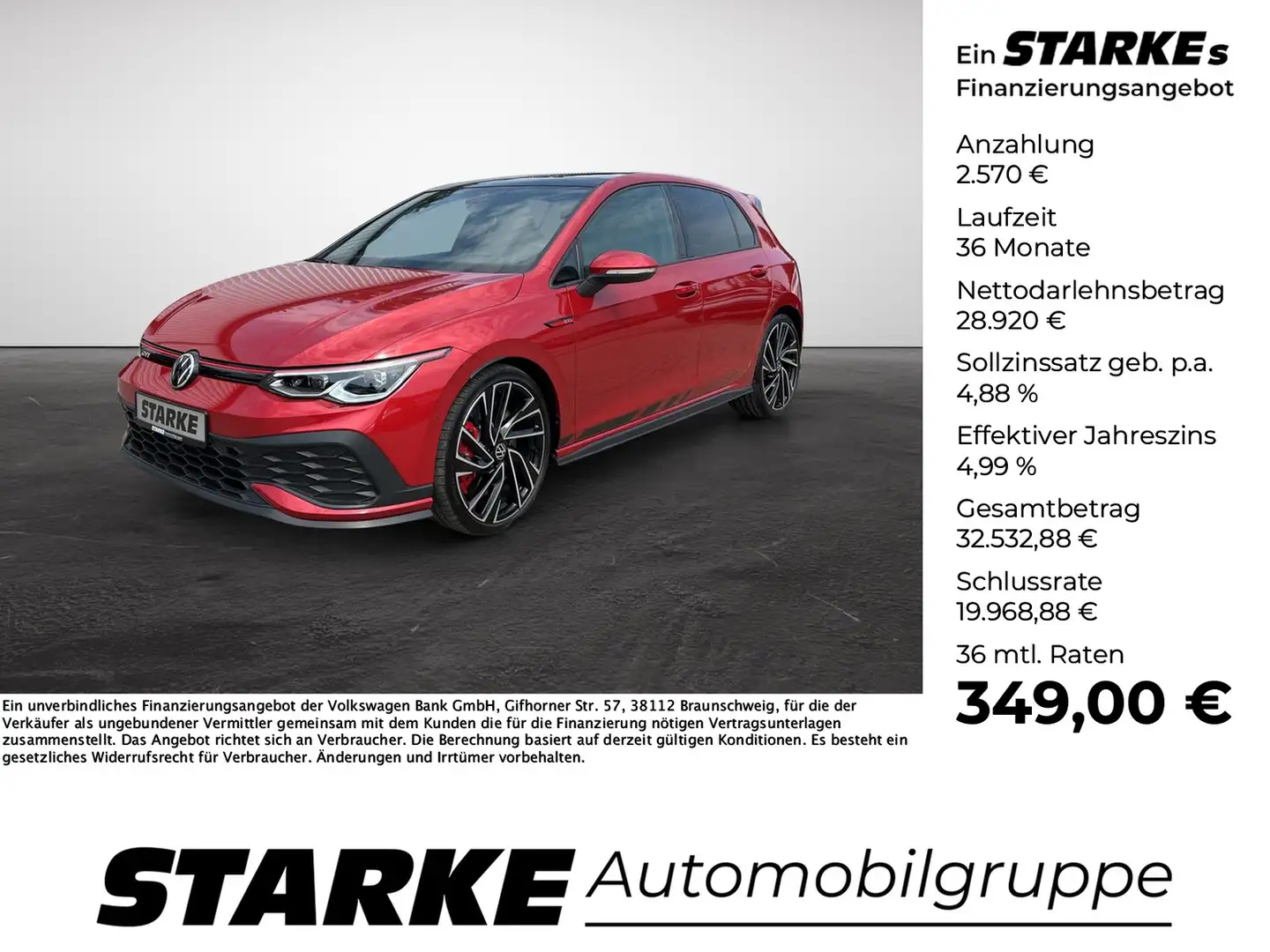 Volkswagen Golf GTI Clubsport 2.0 TSI DSG Rot - 1