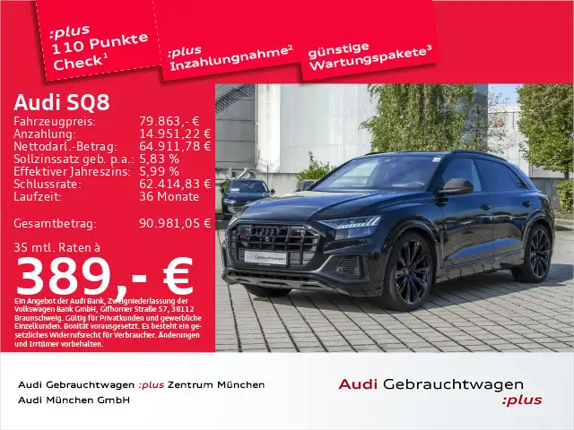 Audi SQ8 TFSI Competition+ StdHzg/B&O/Pano/Carbon