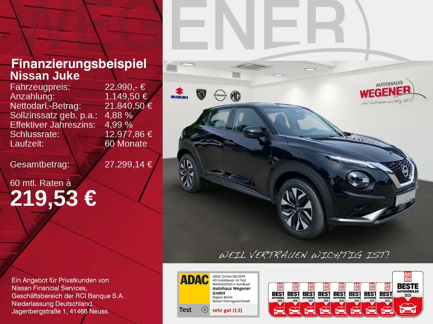 Nissan Juke JUKE ACENTA 1.0 DIG-T 114 PS 7DCT NAVI KLIMA SHZ Schwarz - 2