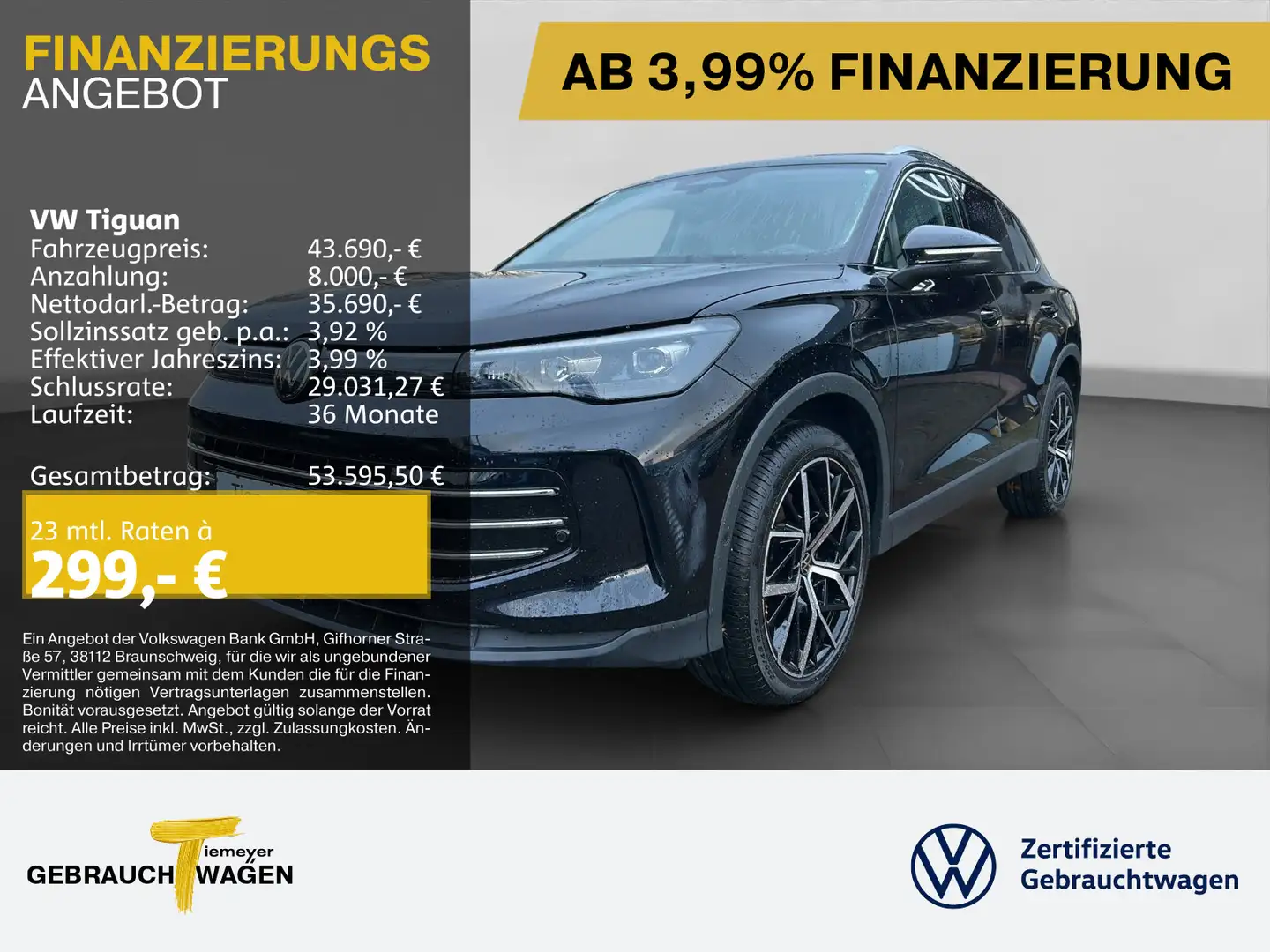 Volkswagen Tiguan eHybrid ELEGANCE LM20 LED+ KAMERA KEYLESS Schwarz - 1