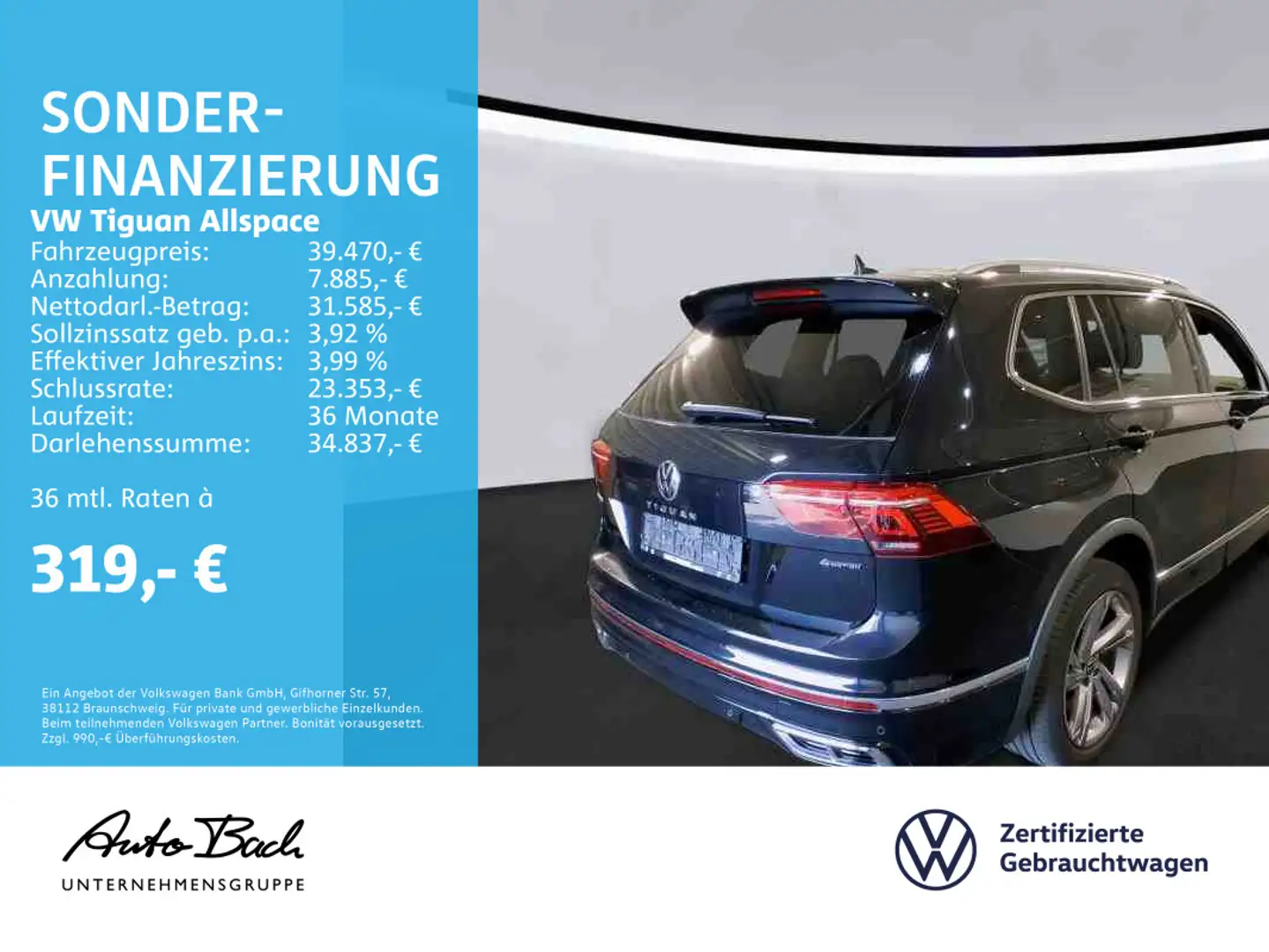 Volkswagen Tiguan Allspace 2.0 TSI DSG R-Line, Panoramadach Schwarz - 2
