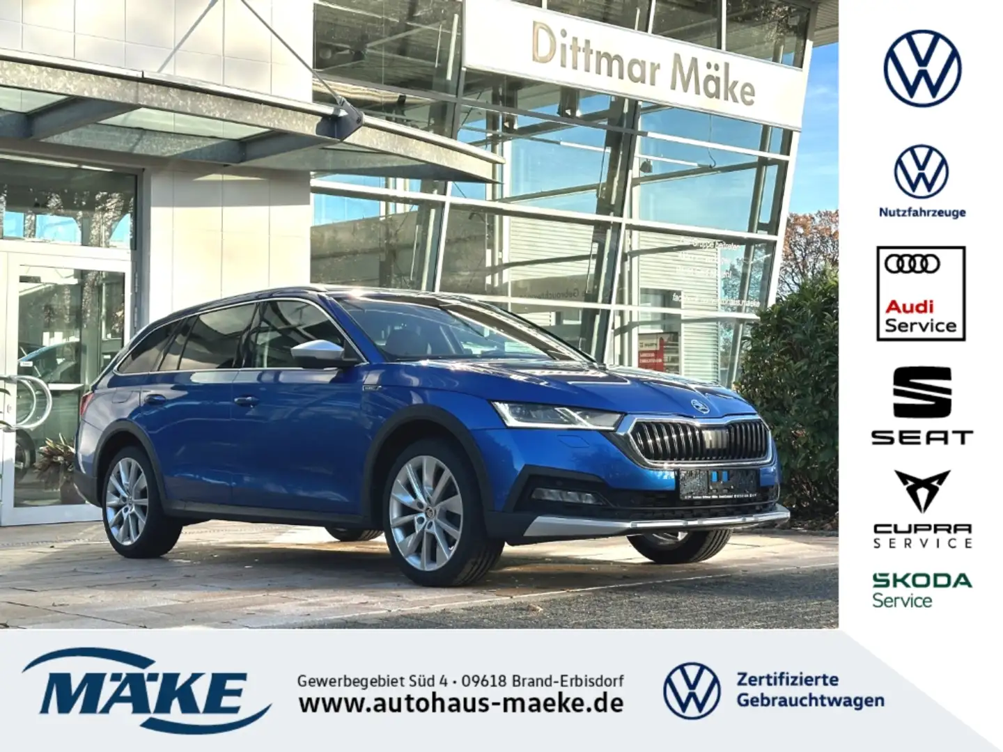 Skoda Octavia Combi Scout 2.0 TDI DSG 4x4 AHV LED STDHZG Azul - 1