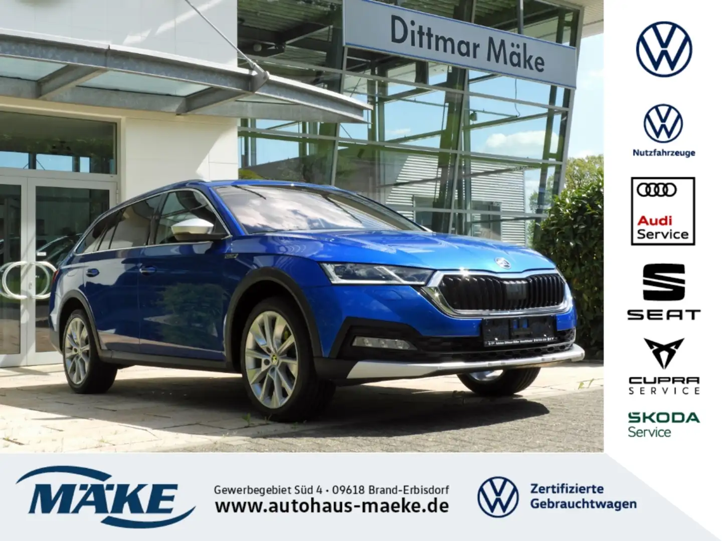 Skoda Octavia Combi Scout 2.0 TDI DSG 4x4 AHV LED STDHZG Albastru - 1