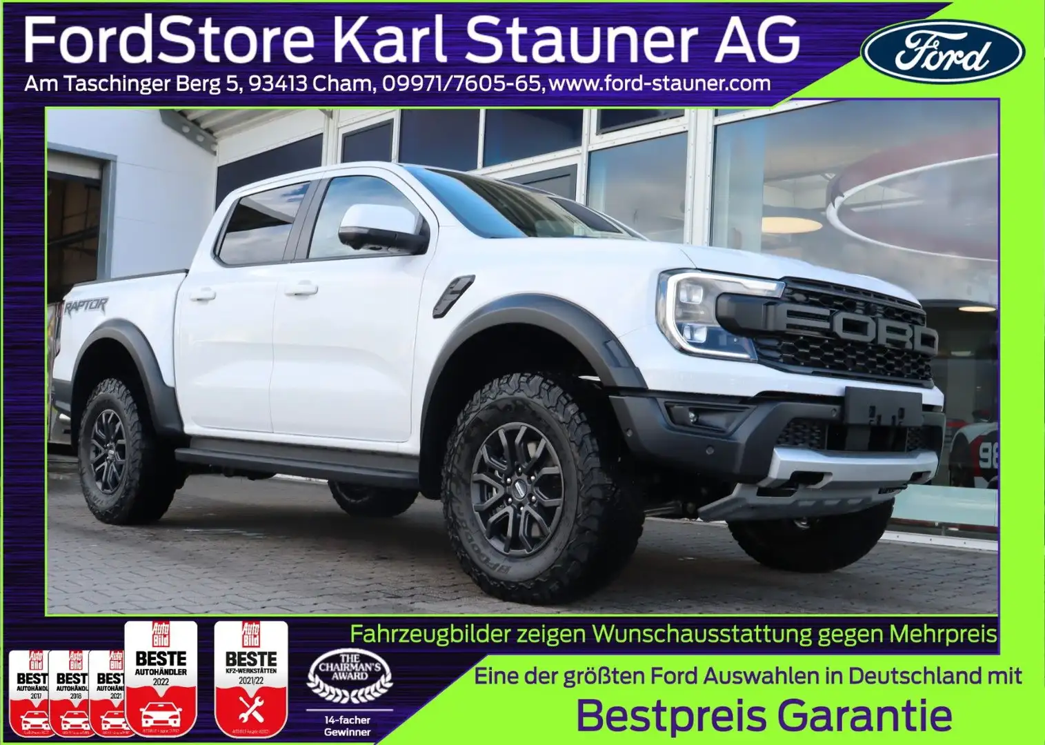 Ford Ranger Raptor Ranger Raptor DOKA 4x4 3.0 EcoB. 3,99% FIN* Wit - 1