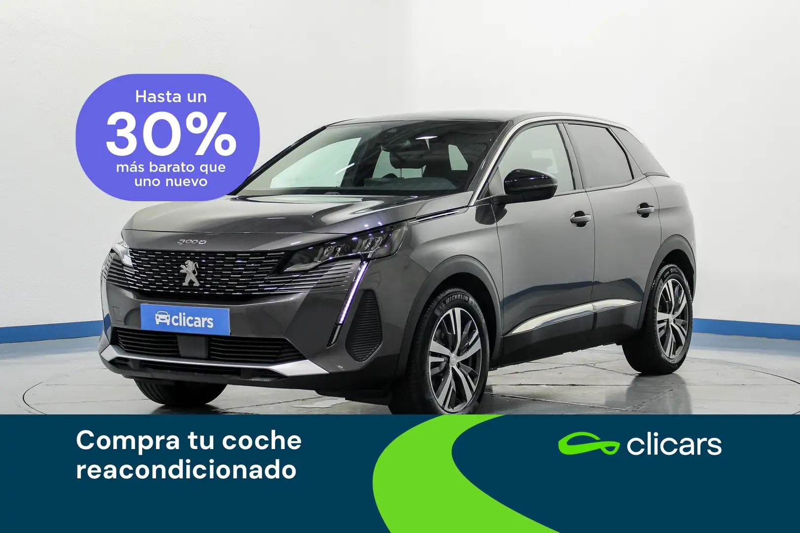 Peugeot 3008 Hybrid 136 Allure eDCS6 Gris - 1