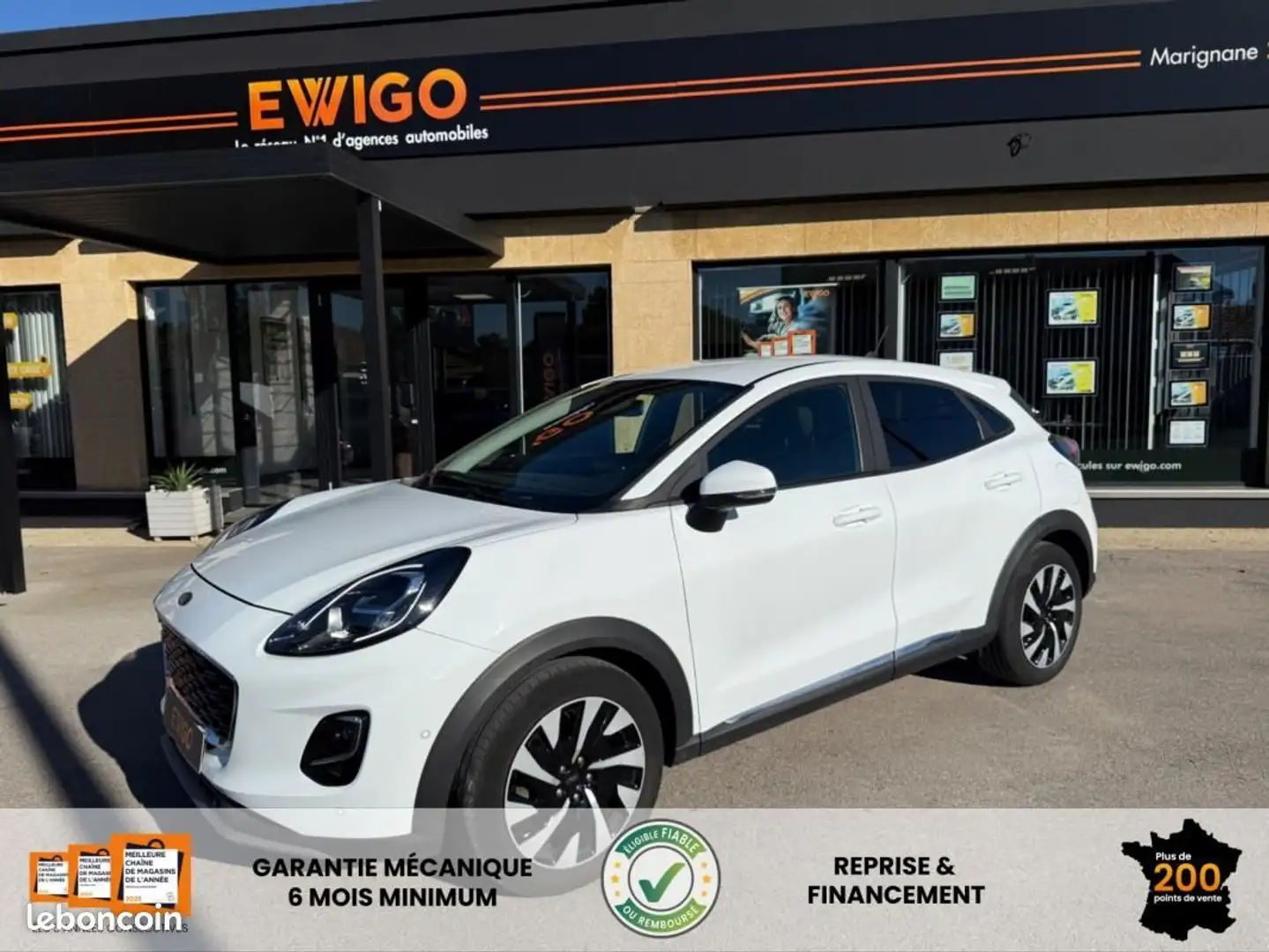 Ford Puma 1.0 FLEXIFUEL 125CH HYBRID MHEV TITANIUM START-STOP 1ERE MAIN Blanc - 1