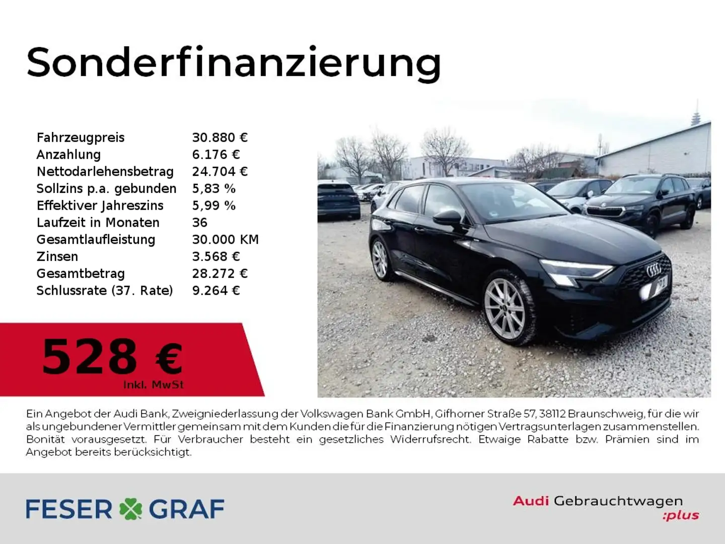 Audi A3 S line 40 TDI quattro S tronic Matrix/Kamera/Navi Schwarz - 1