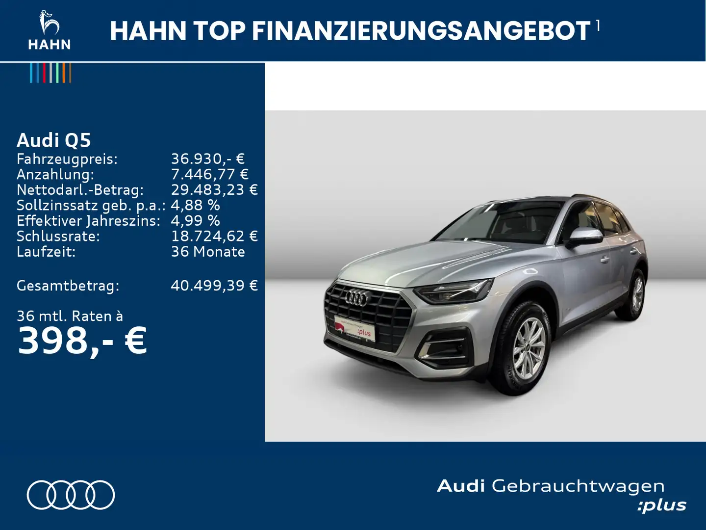 Audi Q5 40 TDI quattro Virtual Navi ACC CAM Sitzh Bus Silber - 2
