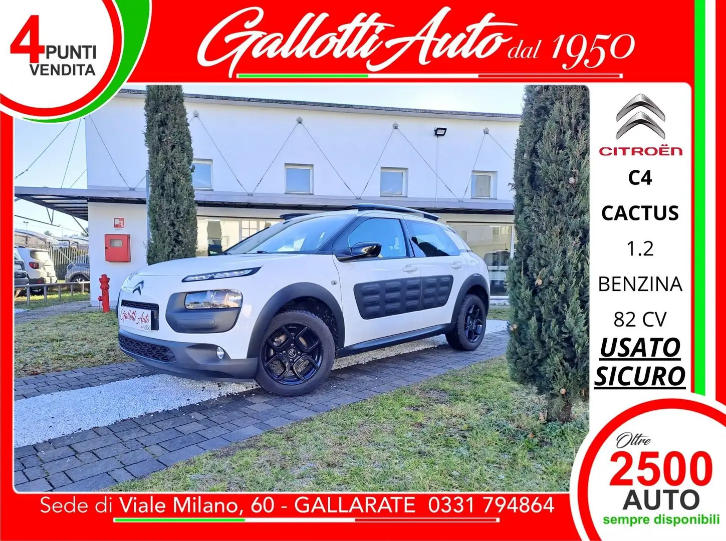 Citroen C4 Cactus 1.2 PureTech 82 Shine-NEOPATENTATI Bianco - 1