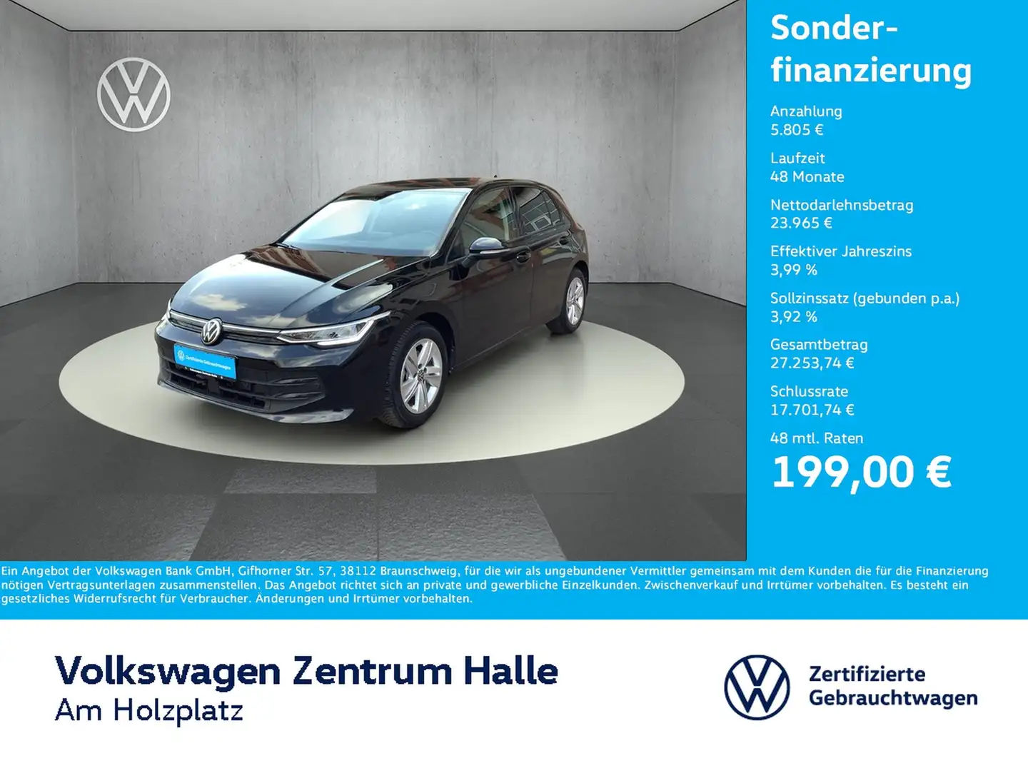Volkswagen Golf VIII 1.5 eTSI Life DSG Noir - 1
