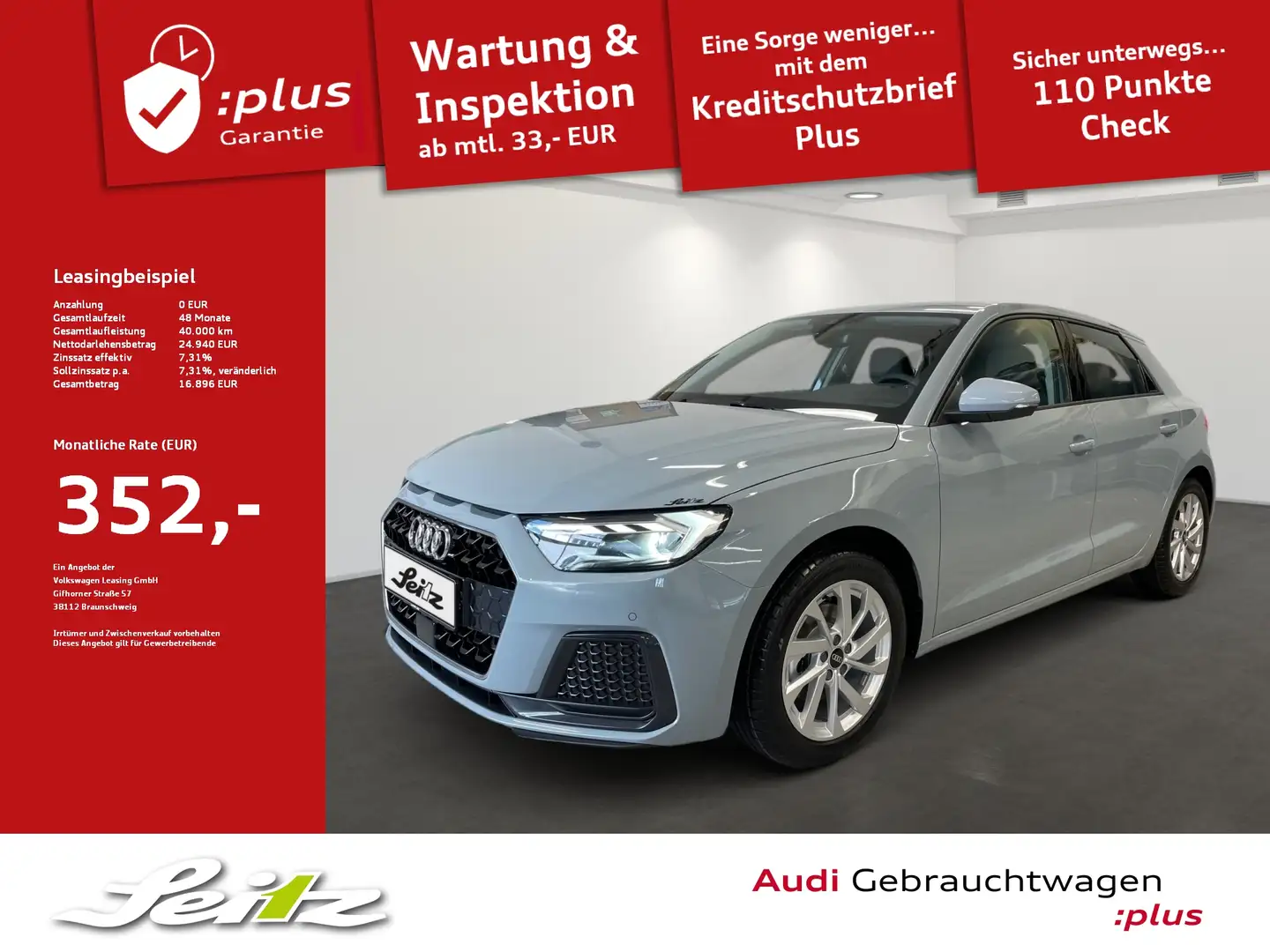 Audi A1 Sportback 30 TFSI advanced *KAMERA*LED*SITZH* Grijs - 1