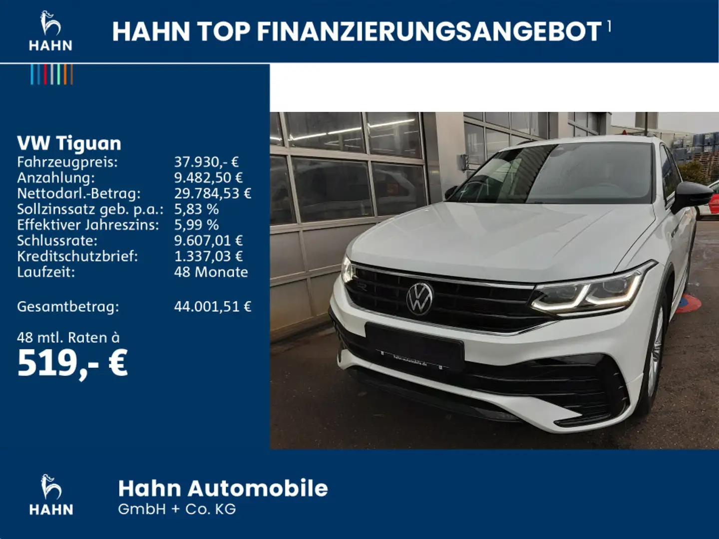 Volkswagen Tiguan R-Line "Black Style" 1.5TSI DSG AHK IQ.LI Weiß - 2