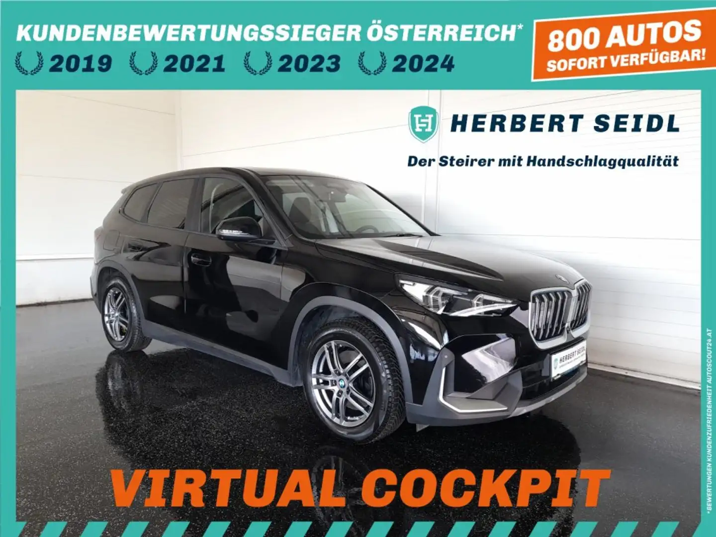 BMW iX1 30 4x4 Aut. *NP: € 69.750,- / SKY / MATRIX-LED / VIRTUELL / ACC / HEAD-UP / NAVI / HARMAN KARDON SOUNDSYSTEM* Schwarz - 1