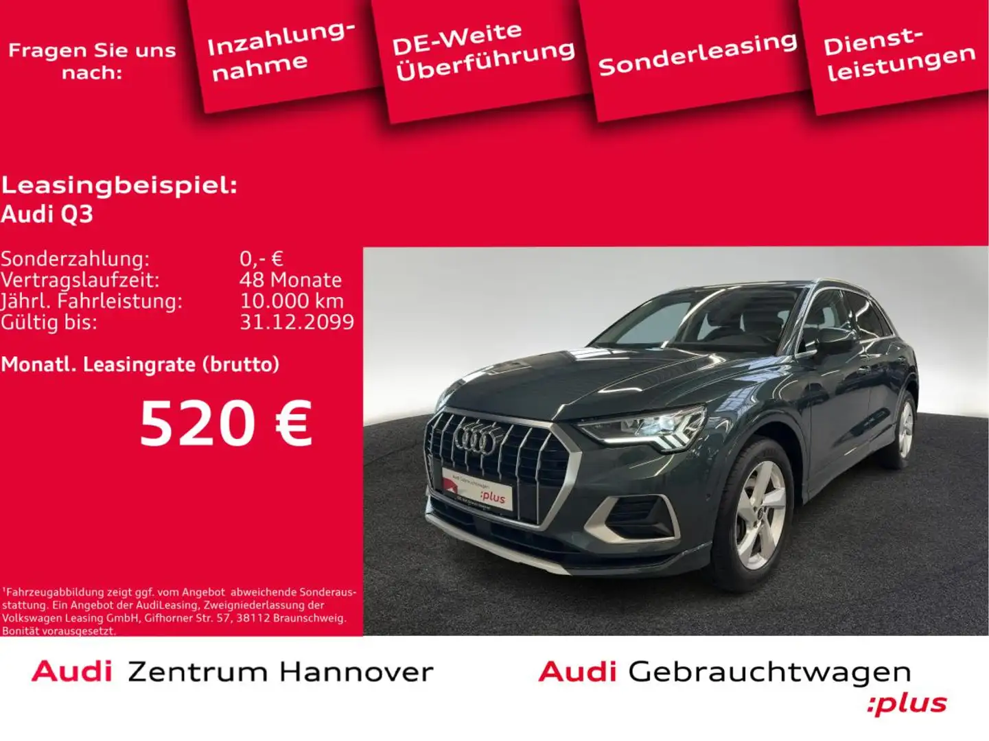 Audi Q3 Advanced 40 TDI quattro Pano LED Business-Paket Grün - 1