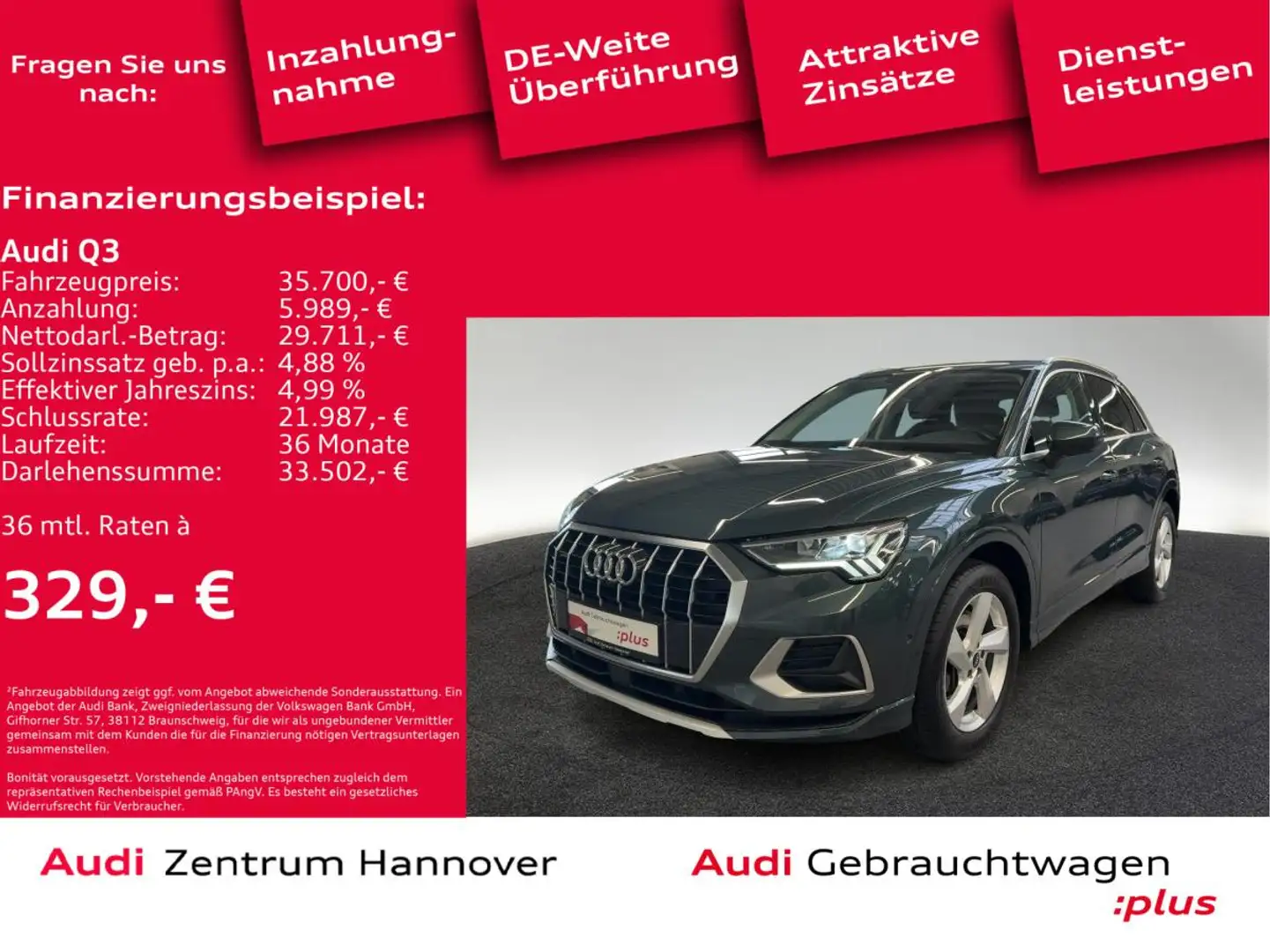 Audi Q3 Advanced 40 TDI quattro Pano LED Business-Paket Grün - 2