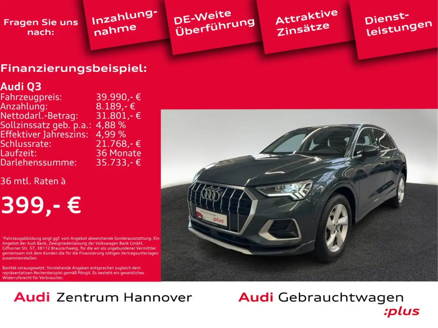 Audi Q3 40 TDI quattro advanced Pano LED Business-Paket Grün - 2