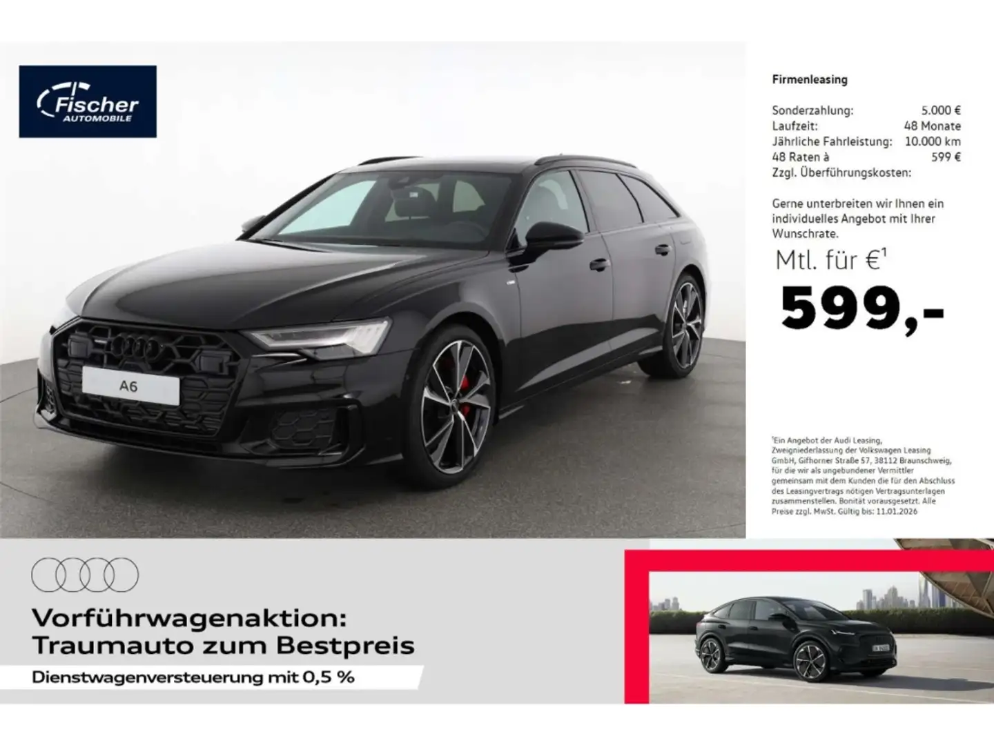 Audi A6 Avant 55 TFSI e quattro S line LP: 82.900,-/Head-u Schwarz - 1