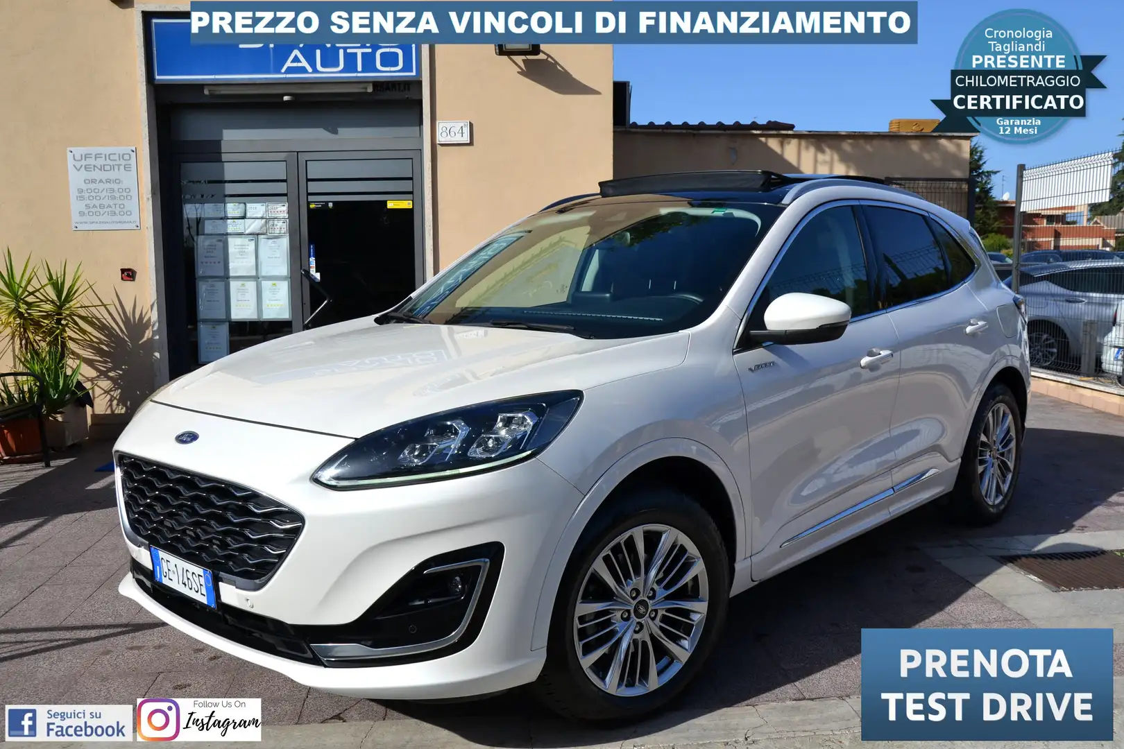 Ford Kuga 2.0ecoblue Vignale awd 190cv Tetto-Pelle-Full Opt Weiß - 1