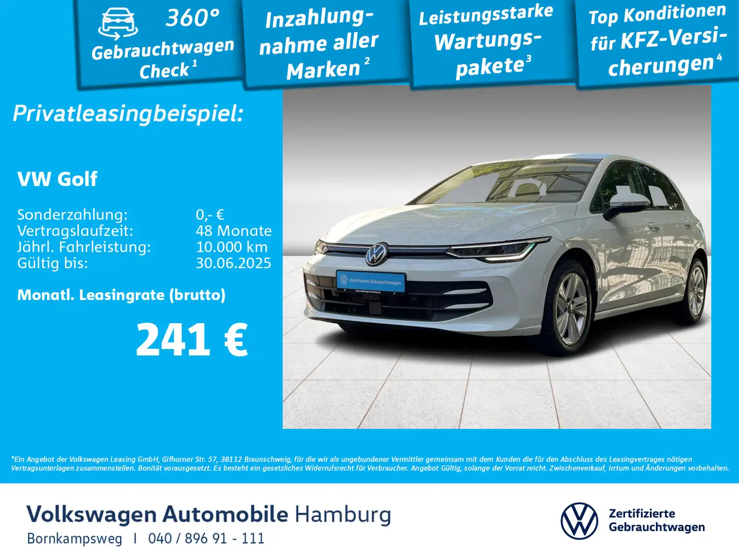 Volkswagen Golf VIII 1.5 TSI Life Rückfahrkam. Navi Head-up Weiß - 1