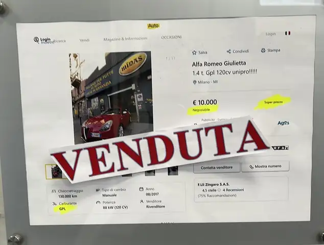 Alfa Romeo Giulietta 1.4 t. Gpl 120cv unipro!!!!!