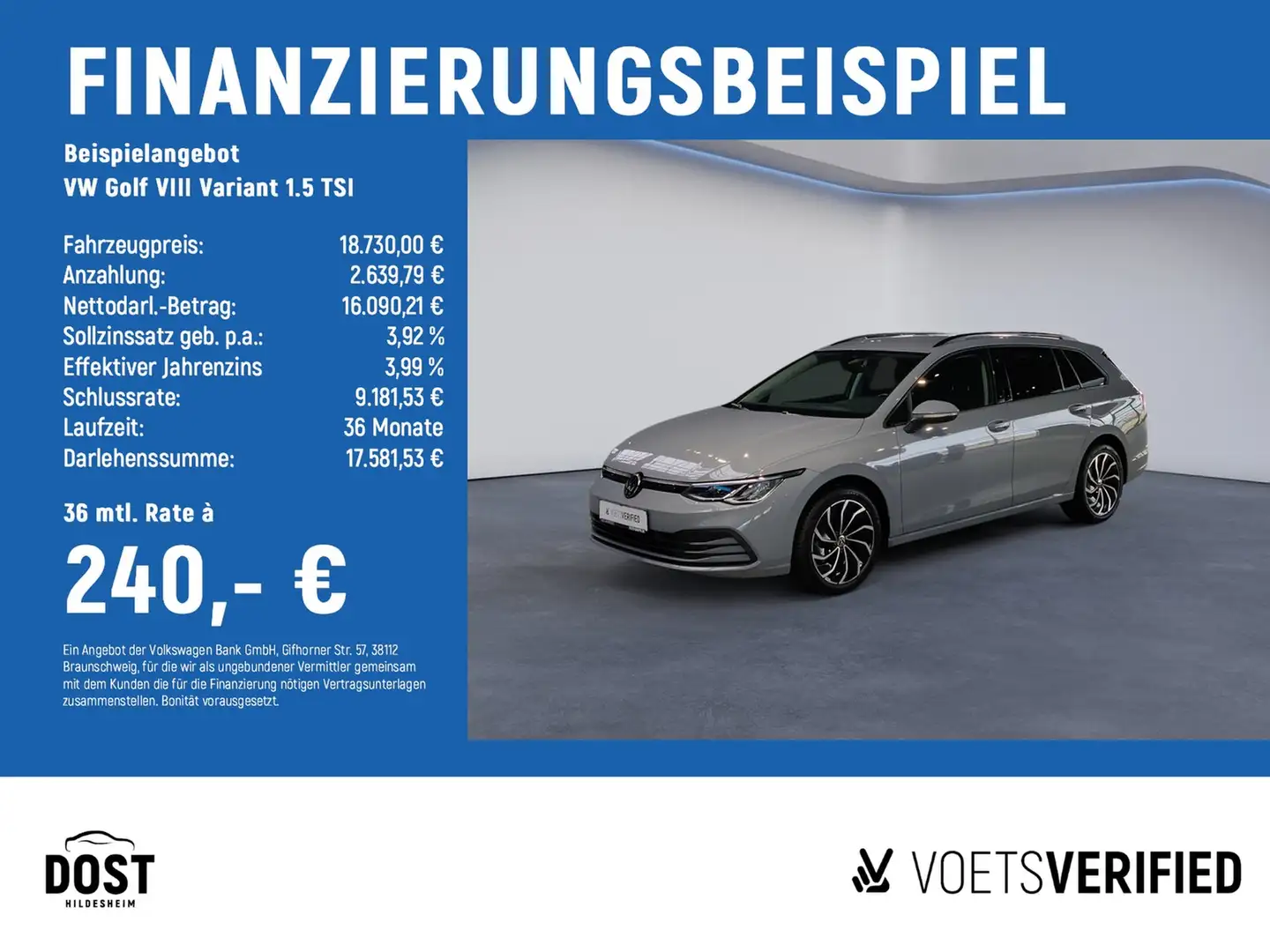 Volkswagen Golf VIII Variant 1.5 TSI Life DAB+KEYLESS+LED Gris - 2
