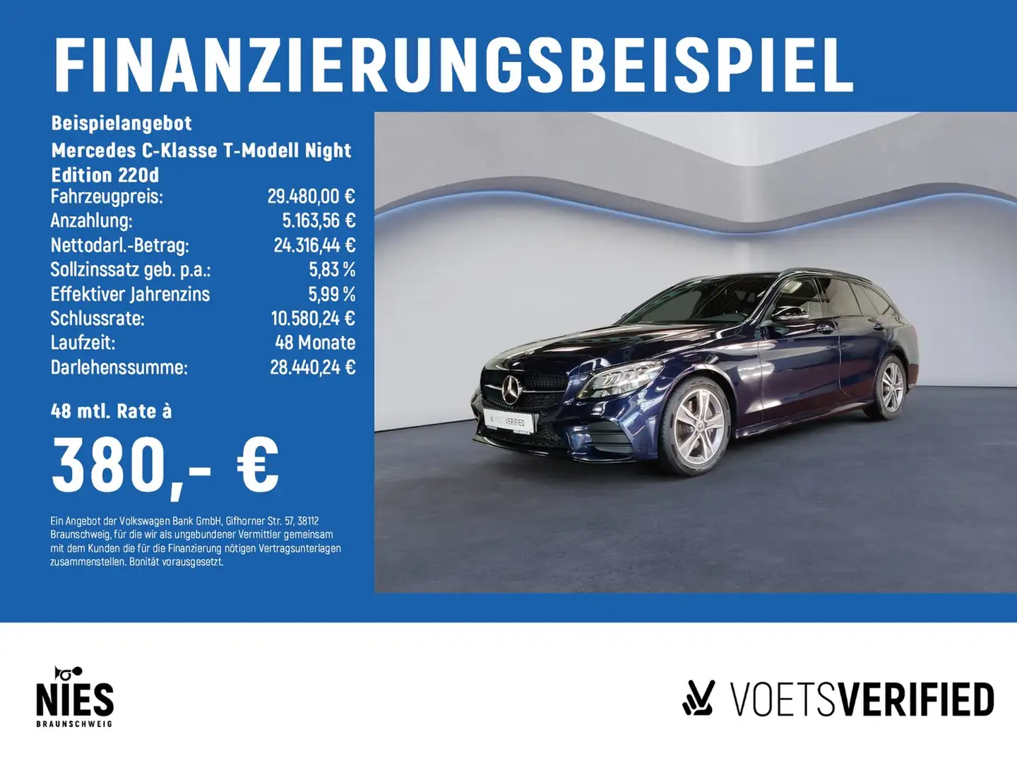 Mercedes-Benz G C-Klasse T-Modell Night Edition 220d NAVI+KLIMA... Blau - 2