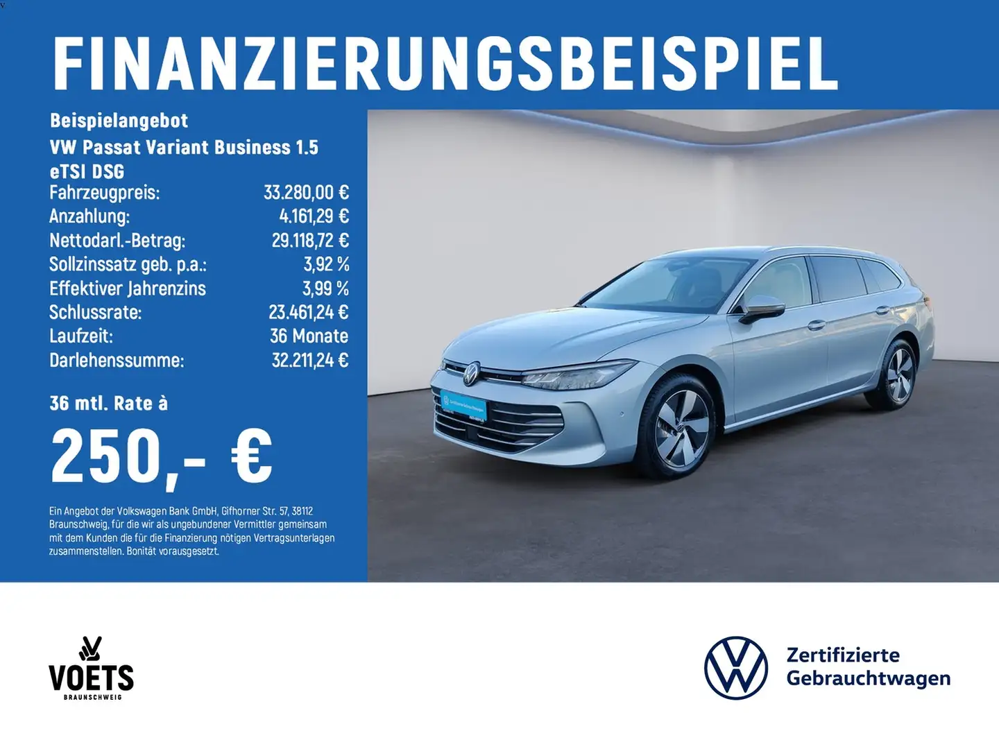 Volkswagen Passat Variant Business 1.5 eTSI DSG AHK+LED+Rear-View+ACC Silber - 2