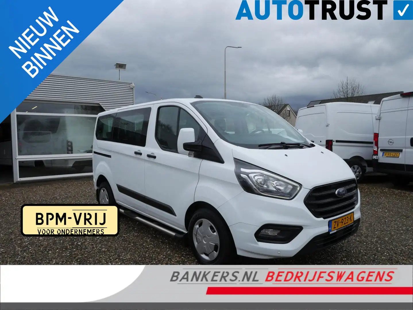 Ford Transit Custom 2.0 TDCI 110PK, L1H1, Airco, Combi-9 Persoons, Mee Weiß - 1