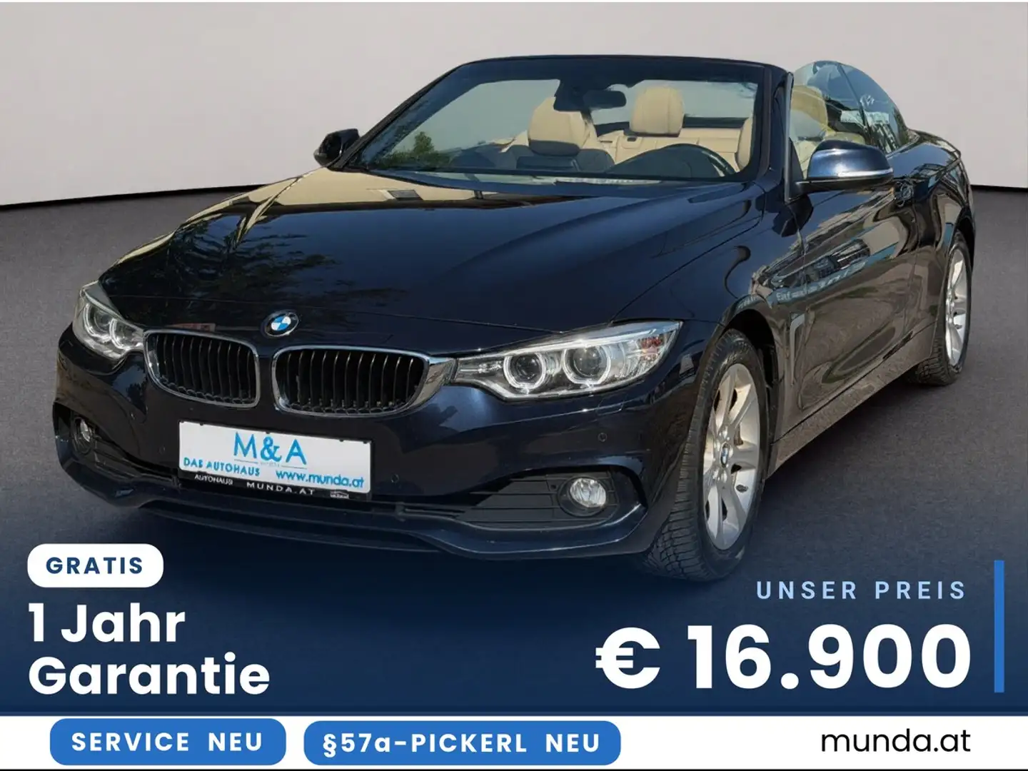BMW 420 i Cabrio/184 PS/elektr. Hardtop/Bi-Xenon/Garantie Blau - 1