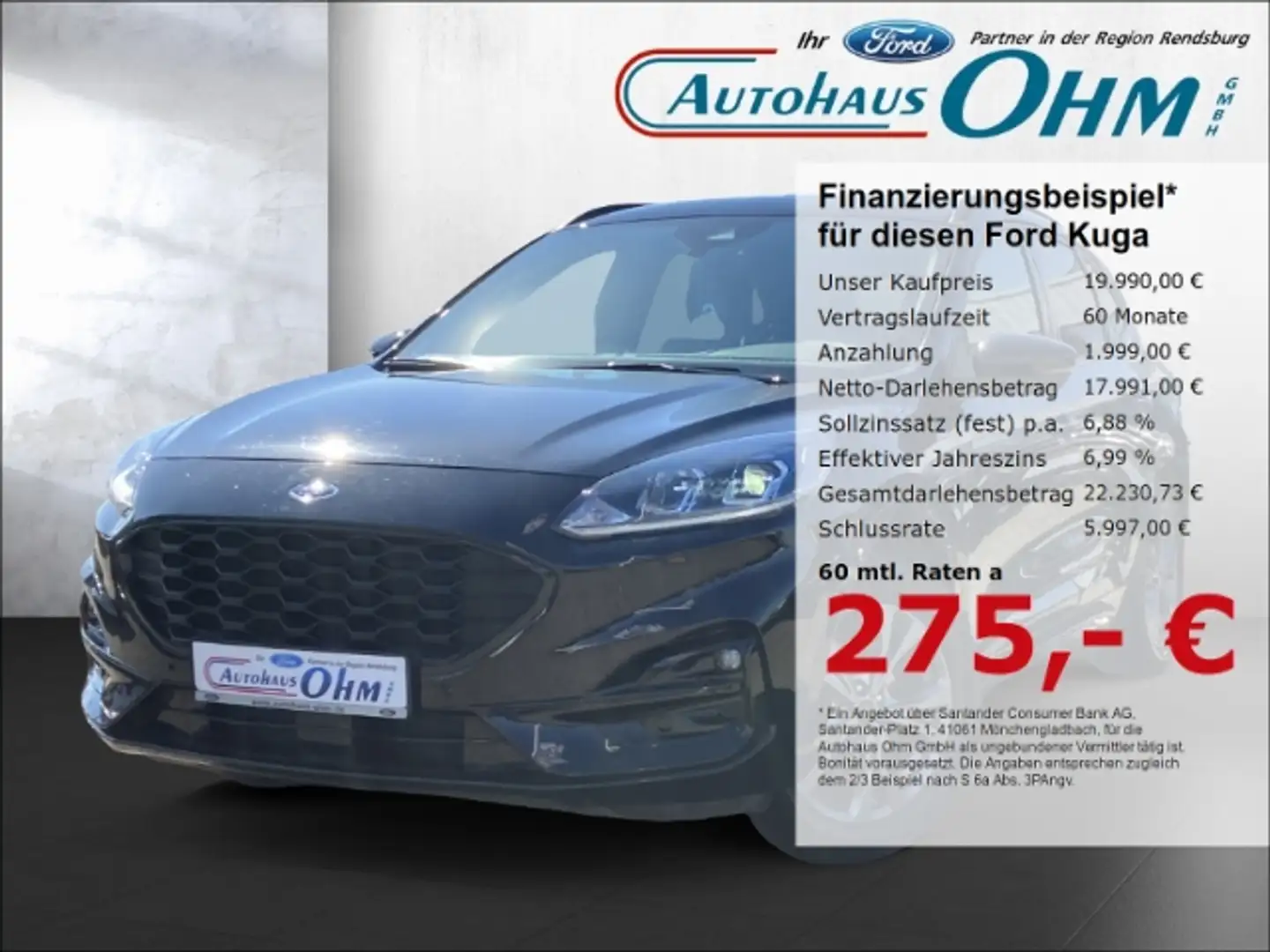 Ford Kuga ST-Line 1.5 EcoBlue - AHK - RFK - GJR - Schwarz - 1