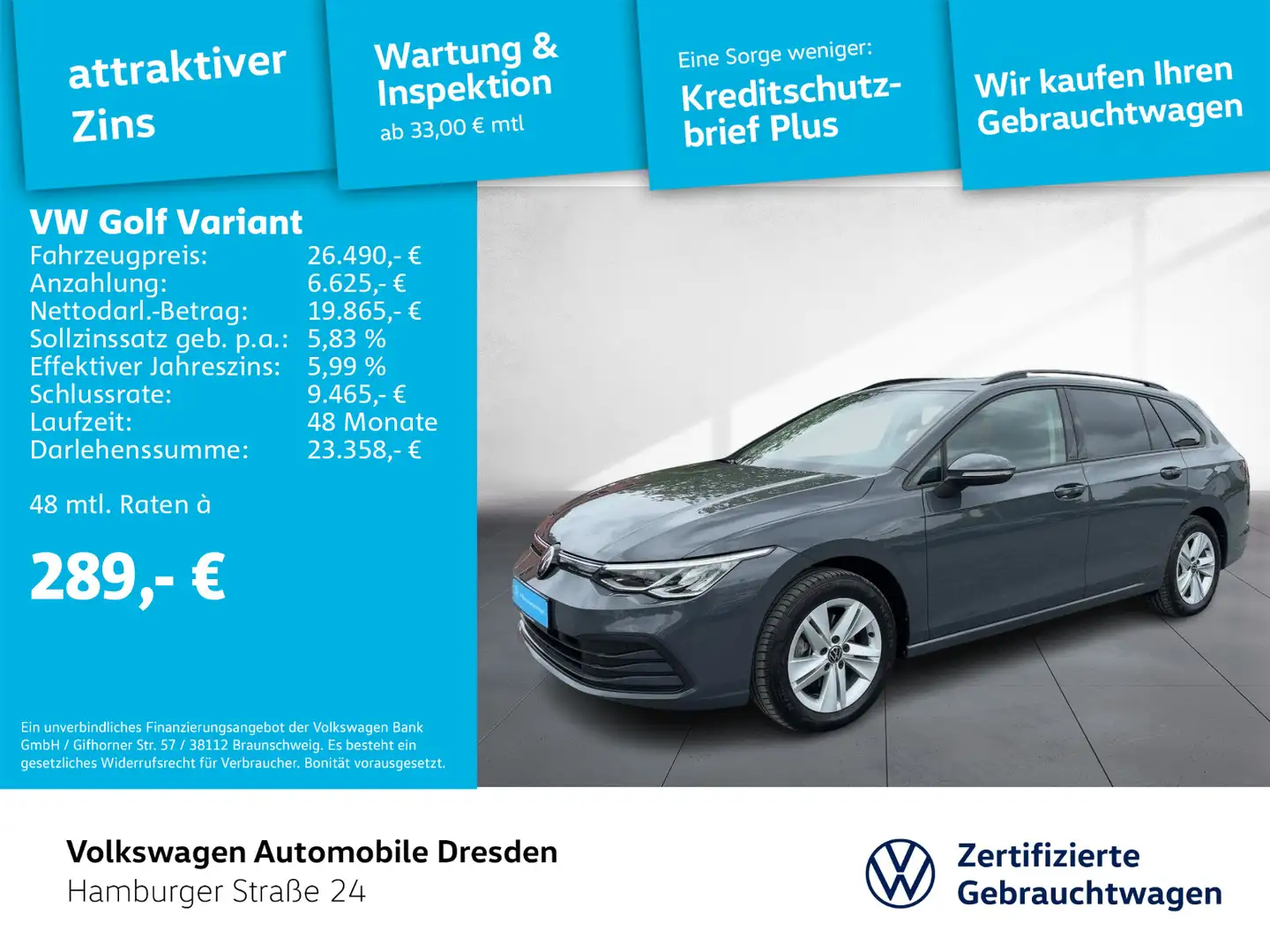 Volkswagen Golf Variant Golf VIII Variant Life 1.5 eTSI STANDHZG KAMERA Grau - 1