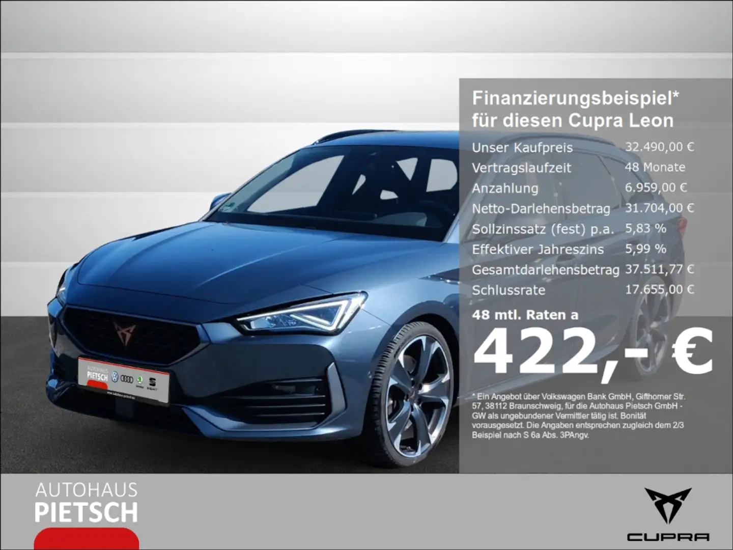 CUPRA Leon ST 2.0 TSI DSG 4Drive LED Kessy Kamera Navi Grau - 1