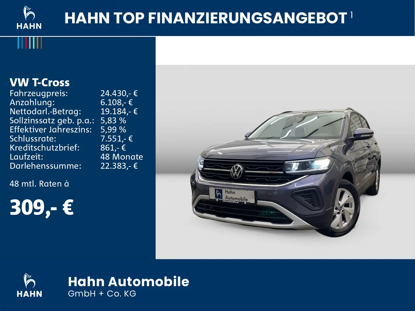 Volkswagen T-Cross 1.0TSI DSG Life LED Navi ACC PDC App-Con Grau - 2